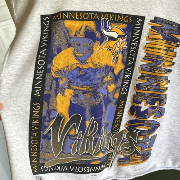 Minnesota Vikings 1994 Team NFL Magic Johnson Athletic Sweater Cut-Off NFLP - XL - Picture 2 of 9